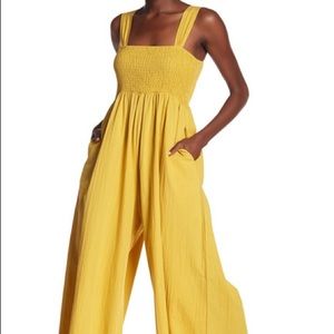 Smocked Wide Leg Jumpsuit